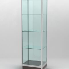 Витрина ПРОФИЛЬ ПОДИУМ №4-400-2 (задняя стенка - стекло), Дуб Венге