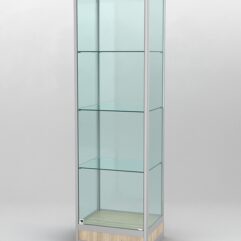 Витрина ПРОФИЛЬ ПОДИУМ №4-400-2 (задняя стенка - стекло), Дуб Сонома