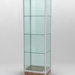 Витрина ПРОФИЛЬ ПОДИУМ №4-400-2 (задняя стенка - стекло), Орех