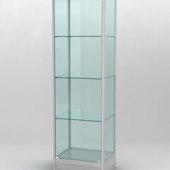 Витрина ПРОФИЛЬ ПОДИУМ №4-400-2 (задняя стенка - стекло), Серый