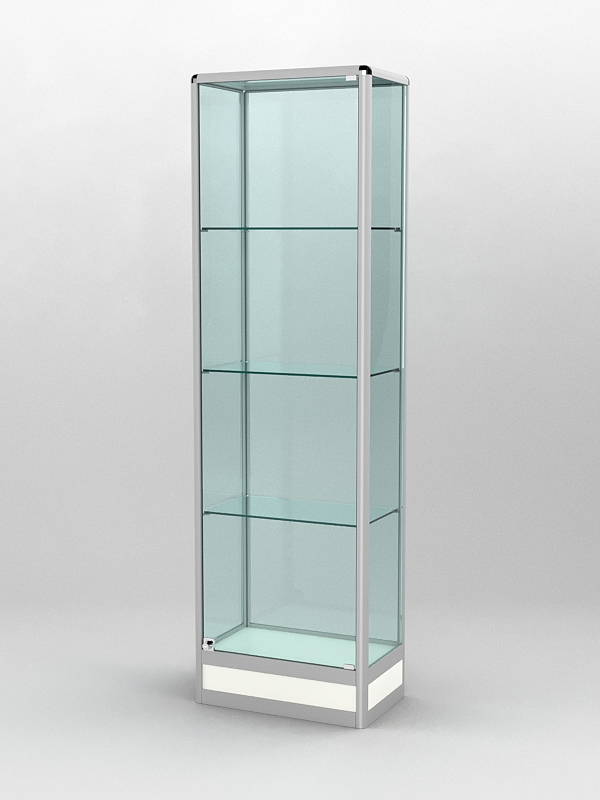 Витрина ПРОФИЛЬ ПОДИУМ №4-300-2 (задняя стенка - стекло), Белый