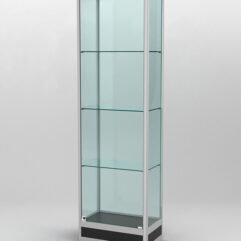 Витрина ПРОФИЛЬ ПОДИУМ №4-300-2 (задняя стенка - стекло), Черный