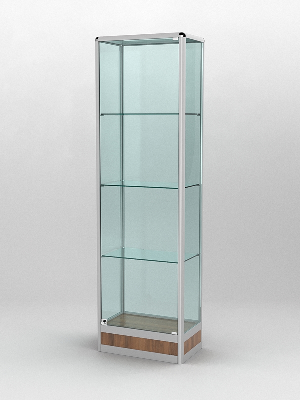 Витрина ПРОФИЛЬ ПОДИУМ №4-300-2 (задняя стенка - стекло), Орех