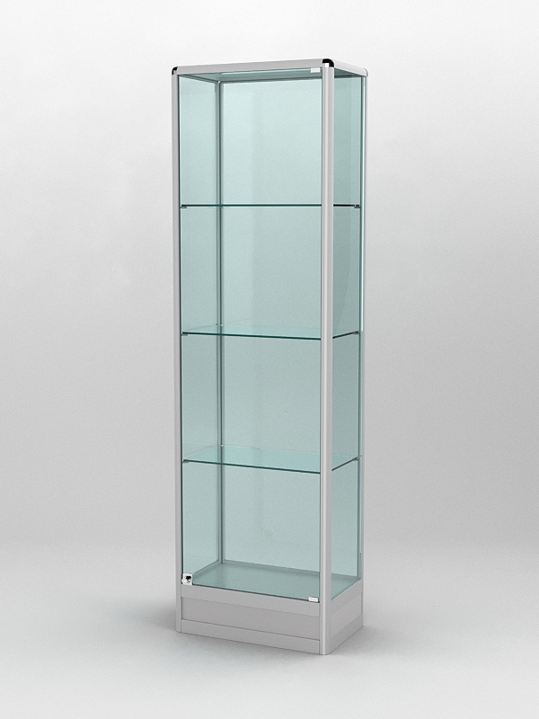 Витрина ПРОФИЛЬ ПОДИУМ №4-300-2 (задняя стенка - стекло), Серый