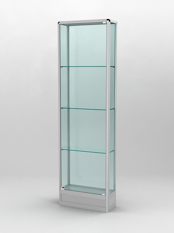 Витрина ПРОФИЛЬ ПОДИУМ №4-200-2 (задняя стенка - стекло), Серый