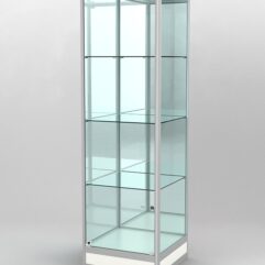 Витрина ПРОФИЛЬ ПОДИУМ №4-500-3 (задняя стенка - зеркало), Белый