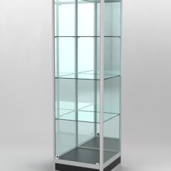 Витрина ПРОФИЛЬ ПОДИУМ №4-500-3 (задняя стенка - зеркало), Черный