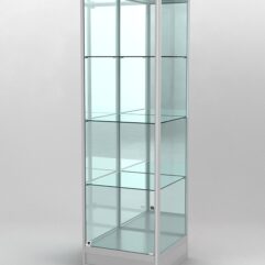 Витрина ПРОФИЛЬ ПОДИУМ №4-500-3 (задняя стенка - зеркало), Серый