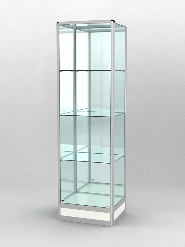 Витрина ПРОФИЛЬ ПОДИУМ №4-400-3 (задняя стенка - зеркало), Белый