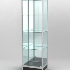 Витрина ПРОФИЛЬ ПОДИУМ №4-400-3 (задняя стенка - зеркало), Черный