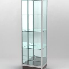 Витрина ПРОФИЛЬ ПОДИУМ №4-400-3 (задняя стенка - зеркало), Дуб Венге