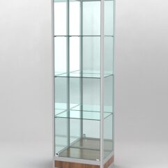 Витрина ПРОФИЛЬ ПОДИУМ №4-400-3 (задняя стенка - зеркало), Орех