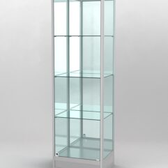 Витрина ПРОФИЛЬ ПОДИУМ №4-400-3 (задняя стенка - зеркало), Серый