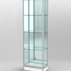 Витрина ПРОФИЛЬ ПОДИУМ №4-300-3 (задняя стенка - зеркало), Белый