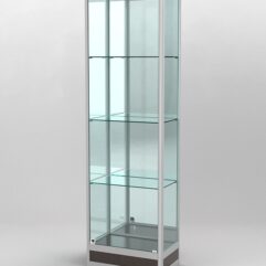 Витрина ПРОФИЛЬ ПОДИУМ №4-300-3 (задняя стенка - зеркало), Дуб Венге