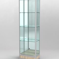 Витрина ПРОФИЛЬ ПОДИУМ №4-300-3 (задняя стенка - зеркало), Дуб Сонома