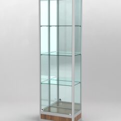 Витрина ПРОФИЛЬ ПОДИУМ №4-300-3 (задняя стенка - зеркало), Орех