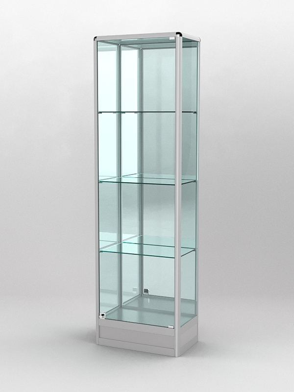 Витрина ПРОФИЛЬ ПОДИУМ №4-300-3 (задняя стенка - зеркало), Серый