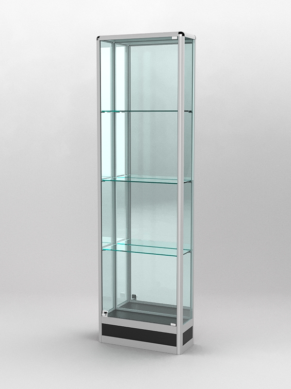 Витрина ПРОФИЛЬ ПОДИУМ №4-200-3 (задняя стенка - зеркало), Черный