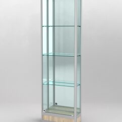 Витрина ПРОФИЛЬ ПОДИУМ №4-200-3 (задняя стенка - зеркало), Дуб Сонома