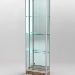 Витрина ПРОФИЛЬ ПОДИУМ №4-200-3 (задняя стенка - зеркало), Орех