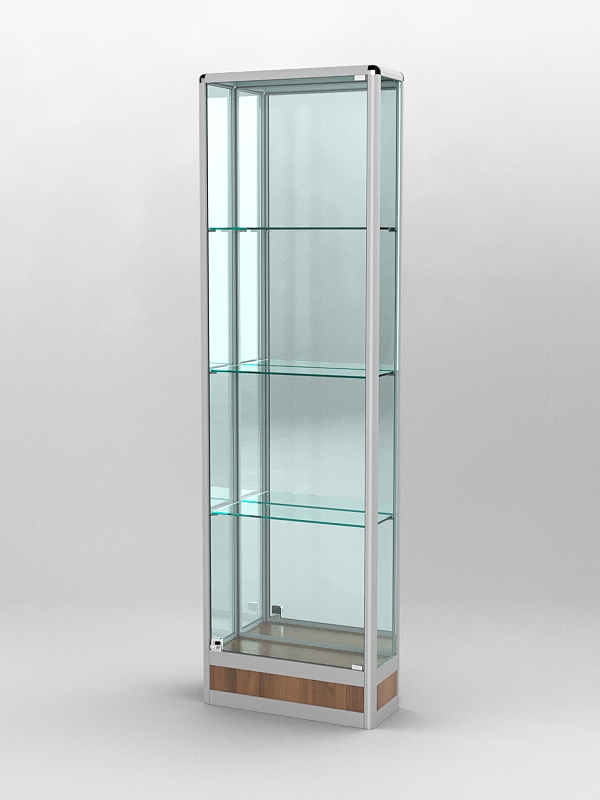 Витрина ПРОФИЛЬ ПОДИУМ №4-200-3 (задняя стенка - зеркало), Орех