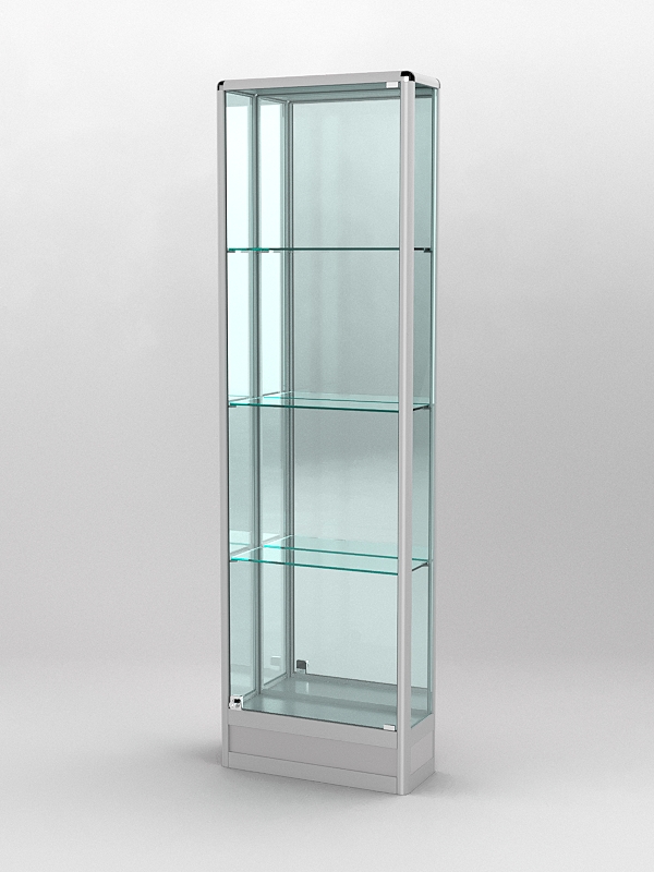 Витрина ПРОФИЛЬ ПОДИУМ №4-200-3 (задняя стенка - зеркало), Серый