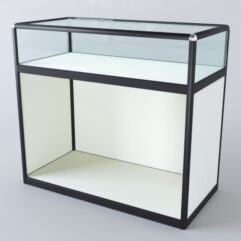 Прилавок из профиля прямоугольный №2 (без дверок), Белый+Черный