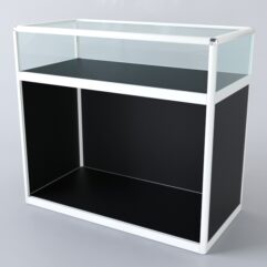 Прилавок из профиля прямоугольный №2 (без дверок), Черный+Белый