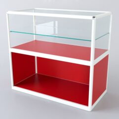 Прилавок из профиля прямоугольный №3 (без дверок), Красный+Белый