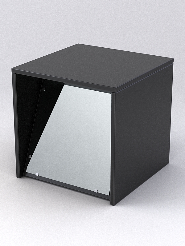 Пуфик из ДСП с зеркалами №2, Черный