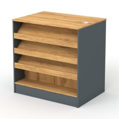 Кассовый стол РИВЬЕРА №1В, Темно-серый и Дуб Золотистый