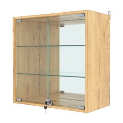 Витрина настенная №1-2АГ с зеркалом, Дуб Золотистый