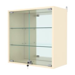 Витрина настенная №1-2АГ с зеркалом, Крем Вайс