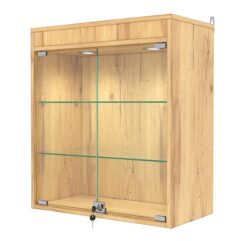 Витрина настенная №1-3АГ с подсветкой, Дуб Золотистый