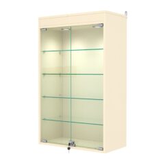 Витрина настенная №2-3АГ с подсветкой, Крем Вайс