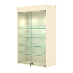 Витрина настенная №2-3АКГ с подсветкой, Крем Вайс