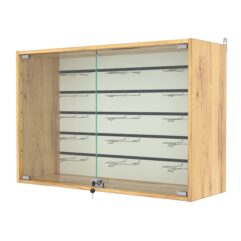 Витрина настенная №3-1БГ с экономпанелью, без полок, Дуб Золотистый