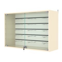 Витрина настенная №3-1БГ с экономпанелью, без полок, Крем Вайс