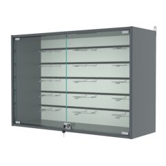 Витрина настенная №3-1БГ с экономпанелью, без полок, Темно-Серый