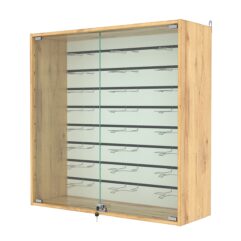 Витрина настенная №4-1БГ с экономпанелью, без полок, Дуб Золотистый