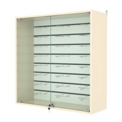 Витрина настенная №4-1БГ с экономпанелью, без полок, Крем Вайс