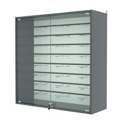 Витрина настенная №4-1БГ с экономпанелью, без полок, Темно-Серый