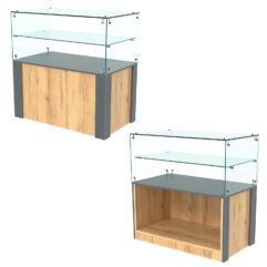 Прилавок ГРАЦИЯ №3, Дуб Золотистый и Темно-Серый