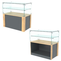 Прилавок ГРАЦИЯ №3, Темно-серый и Дуб Золотистый