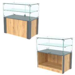 Прилавок ГРАЦИЯ №3-1, Дуб Золотистый и Темно-Серый