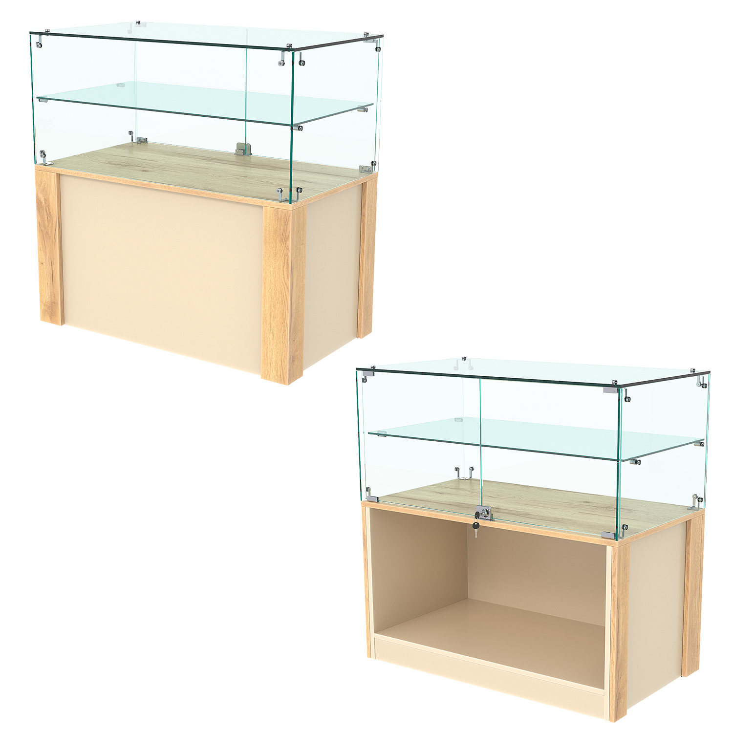 Прилавок ГРАЦИЯ №3-1, Крем Вайс и Дуб Золотистый