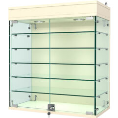 Витрина АТРИУМ настенная №1А-2Г, Крем Вайс