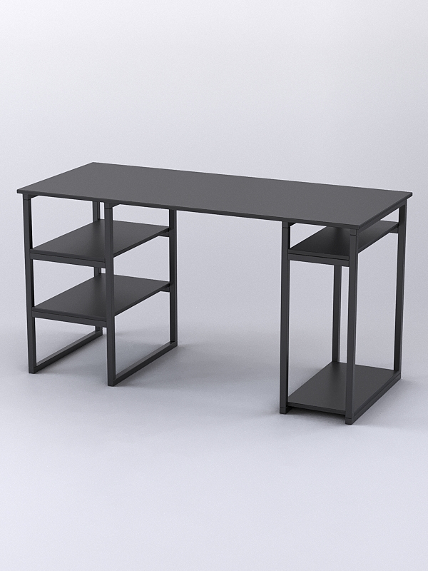 Стол Стронг №7 правосторонний в стиле ЛОФТ, Черный