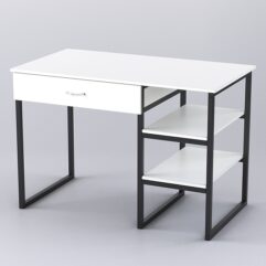 Стол Стронг №8 левосторонний в стиле ЛОФТ, Белый